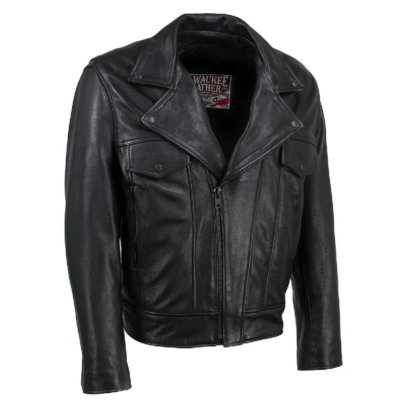 Closeout Milwaukee Leather USA MADE MLJKM5008 Men's Black 'Revolve' Premium Leather Vented Motorcycle Jacket Closeout Milwaukee Leather USA MADE MLJKM5008 Men's Black 'Revolve' Premium Leather Vented Motorcycle Jacket