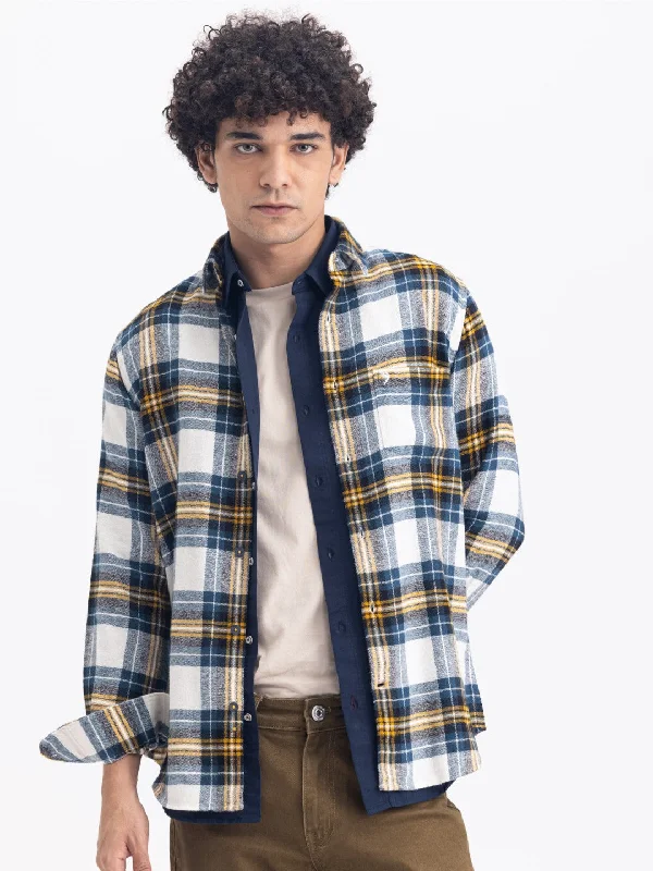 Massive Deals Blue Checks Corduroy Shirt