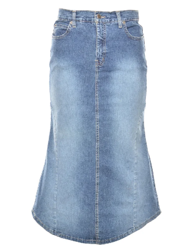 Hurry Up Y2K Maxi Style Denim Skirt - S