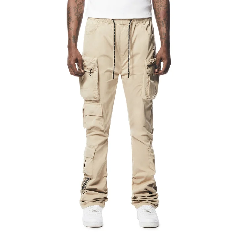 Best Bargains Stacked Utility Windbreaker Pants - Khaki