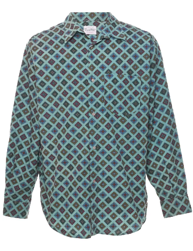 Weekend Savings Extravaganza United Colors of Benetton 1990s Geometric Pattern Shirt - L