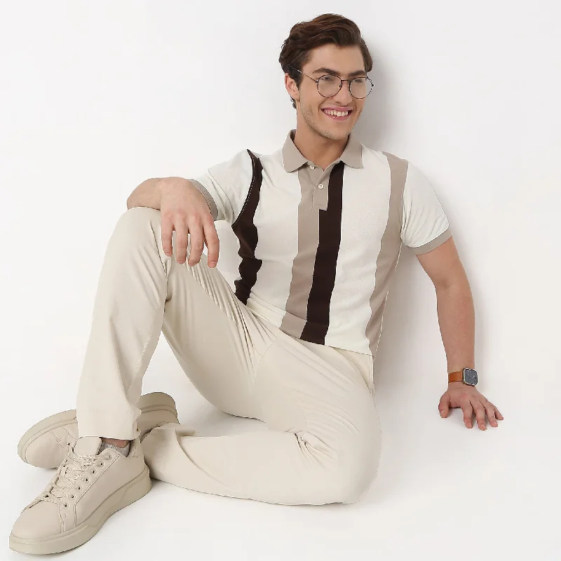 Closeout Sale Weekend Polo™ - Exclusive Vertical Stripes Pattern Regular Fit Polo T-Shirt