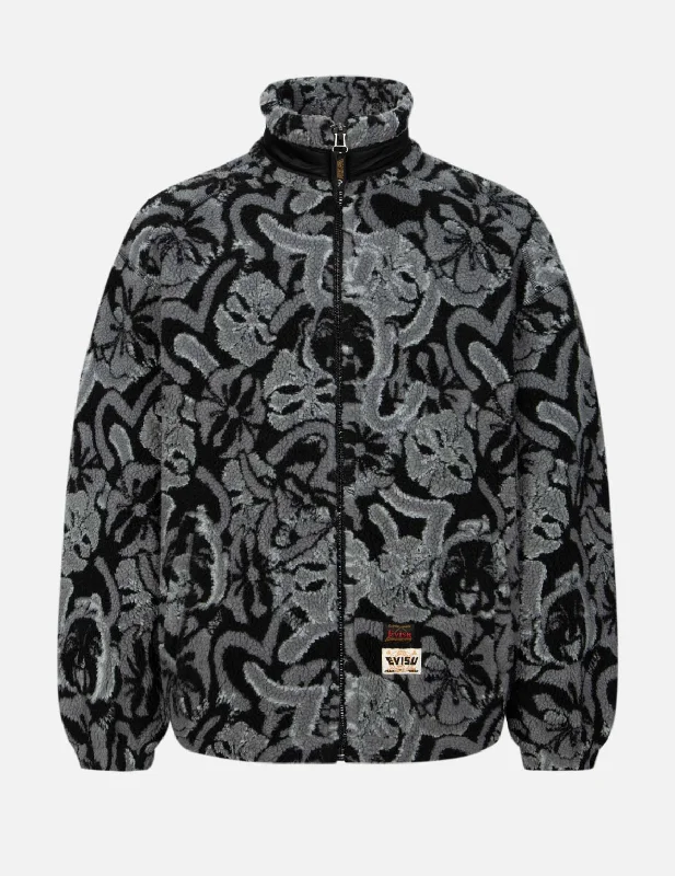 Unmissable Offer Allover Seagull and Kamon Jacquard Loose Fit Sherpa Jacket