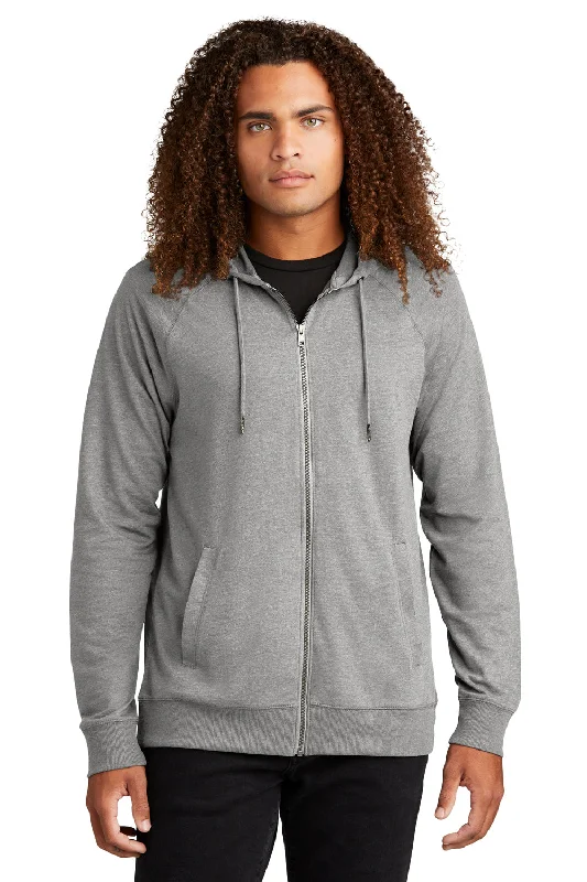 Weekend Bargains to Cherish District Mens French Terry Full Zip Hooded Sweatshirt Hoodie w/ Pockets - Heather Light Grey Weekend Bargains to Cherish District Mens French Terry Full Zip Hooded Sweatshirt Hoodie w/ Pockets - Heather Light Grey