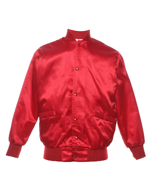 Major Deal Windless Red Shiny Bomber Jacket - S