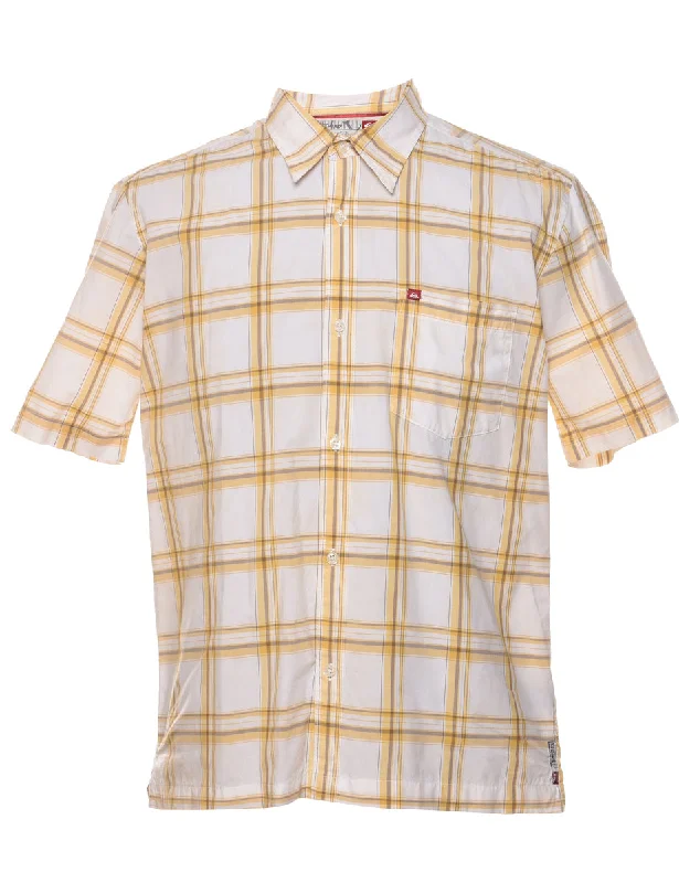 Huge Savings White Checked Shirt - S