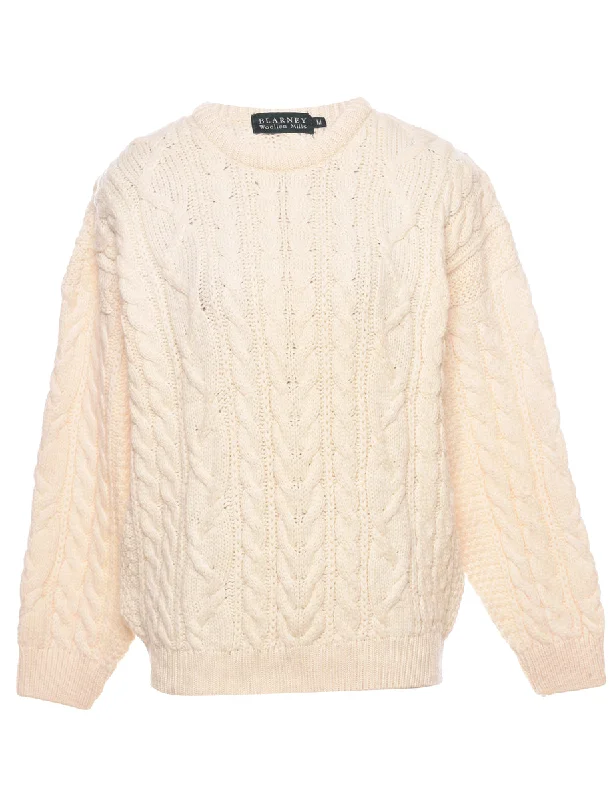 Weekend Deals That Dazzle Wool Cable Knit Jumper - M