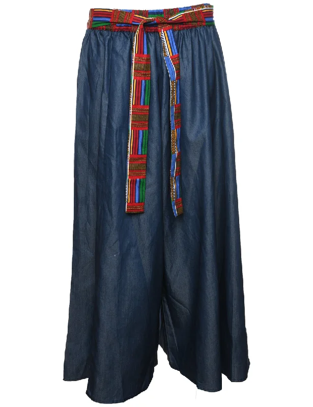 Early Access Wide-Leg Denim Contrast Belt Trousers - W29 L25