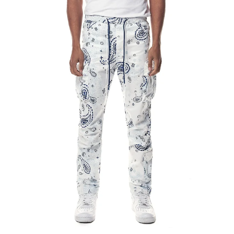 Midnight Sale Paisley Utility Windbreaker Joggers - Blue