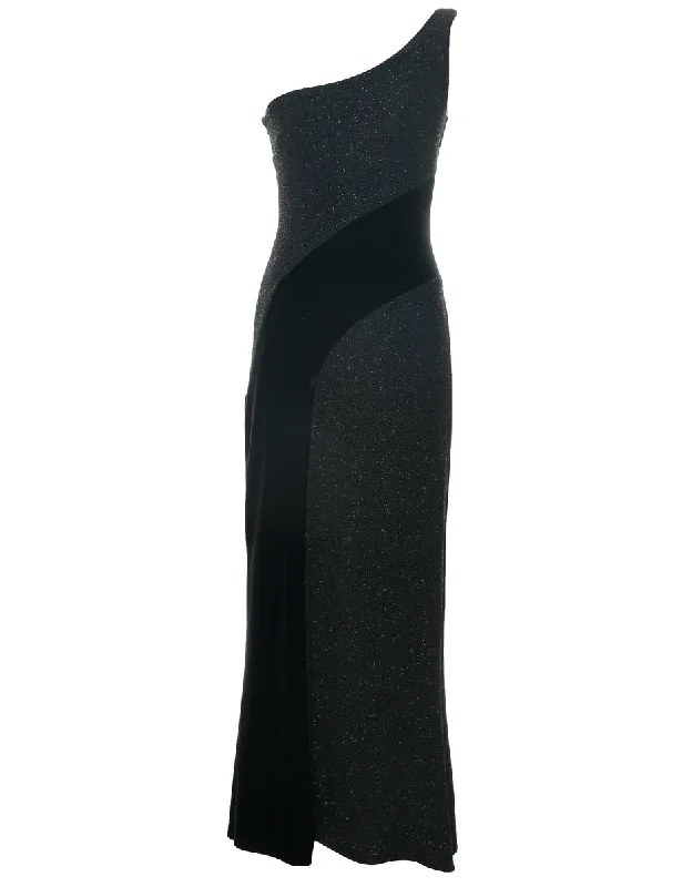 Special Discount Velvet One Shouldered Maxi Dress - XS