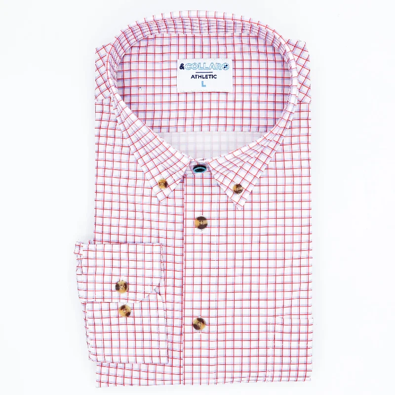 Deep Discounts Range Shirt - White w/ Red and Purple Windowpane