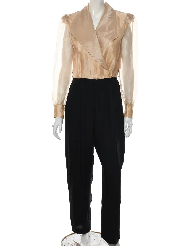 Weekend Discounts to Enjoy Two Tone Jumpsuit - M
