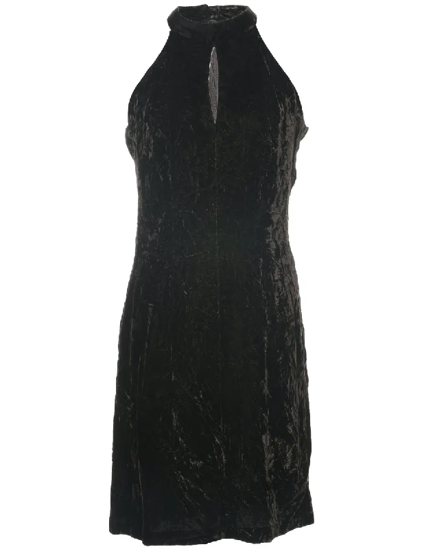 Seasonal Clearance Velvet Dark Brown Evening Dress - M