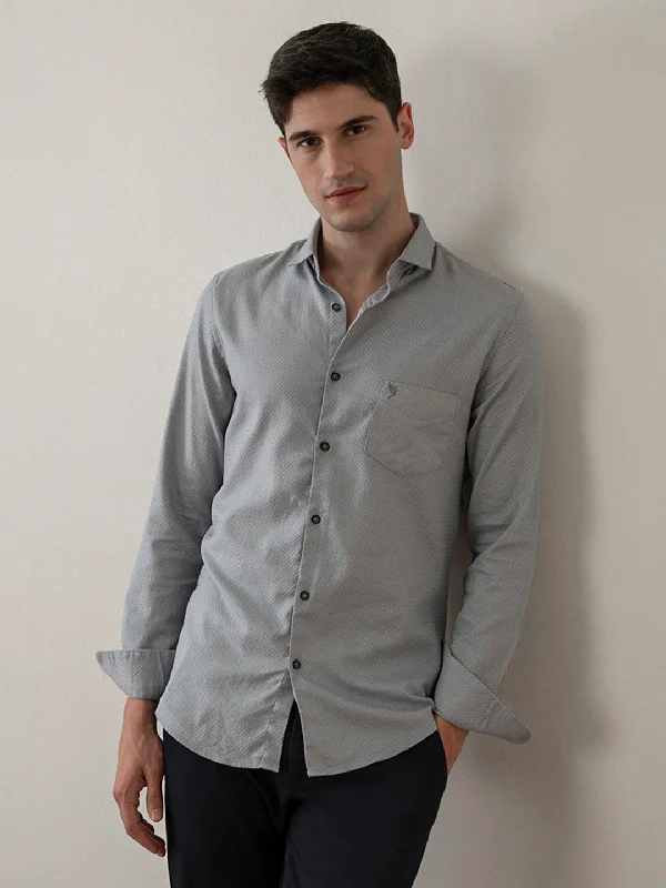 Big Savings Grey Plain Cotton Shirt