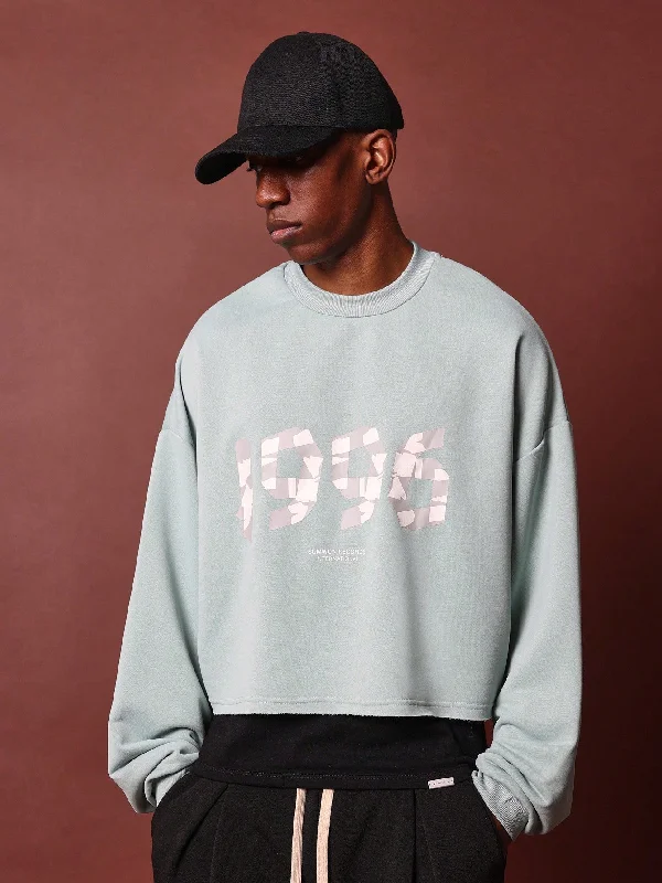 Best Seller Crop Fit Lightweight Sweatshirt With Tape Graphic Print