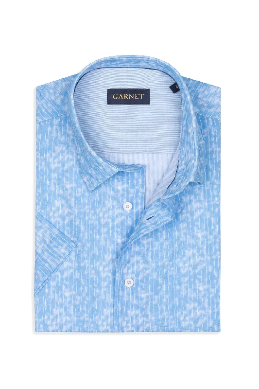 Massive Deal Seersucker Cloud Stripped Printed Shirt
