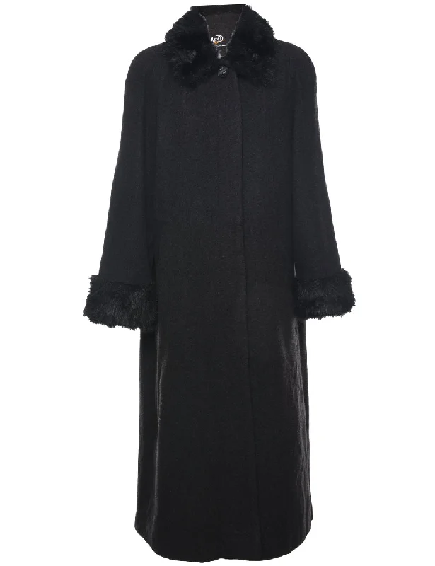 Weekend Offers That Sizzle Wool Fur Collar Coat - L