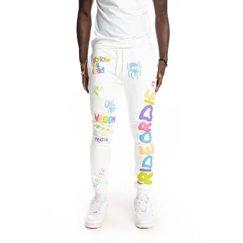 Crazy Savings Slim Multicolor Fashion Jogger - Cream