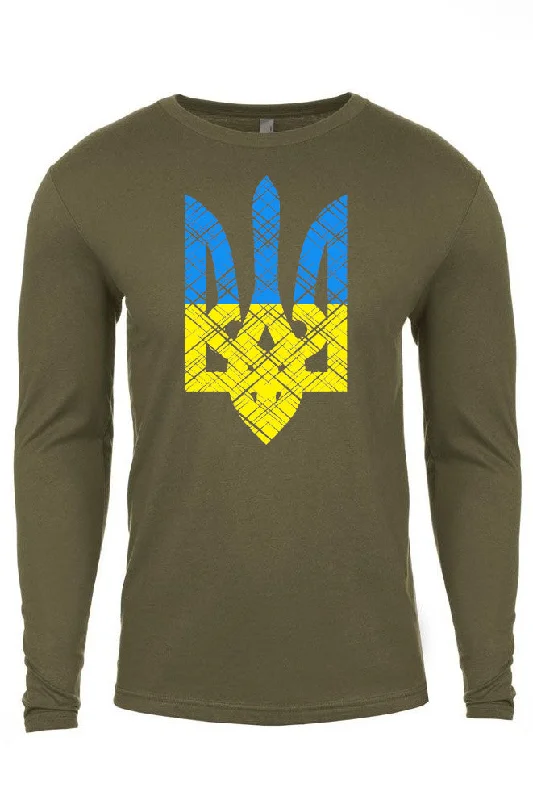Major Savings Adult long sleeve shirt "Blue and yellow Trident"