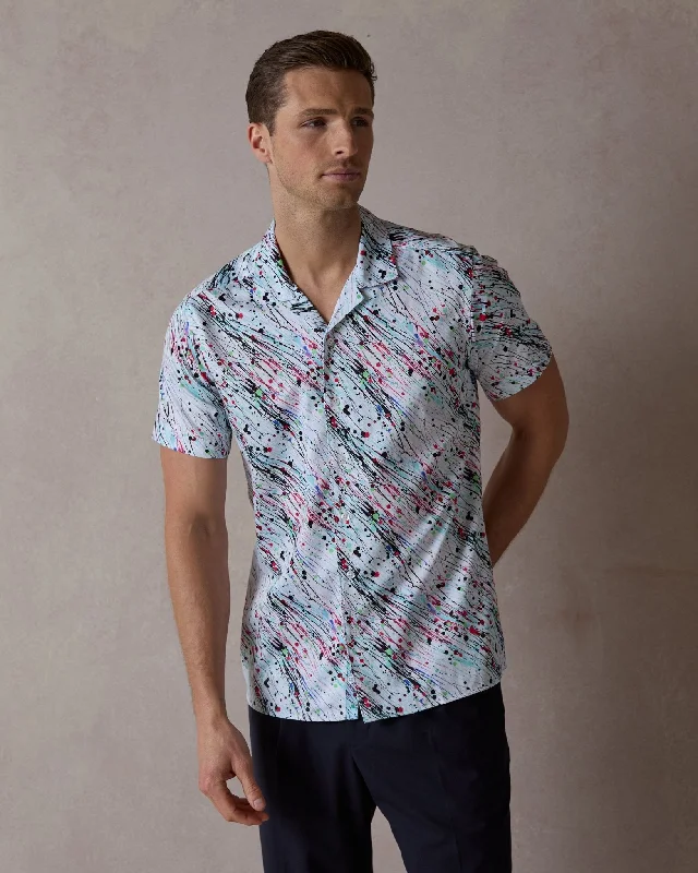 Now or Never Diagonal Splashes Open Collar Shirt