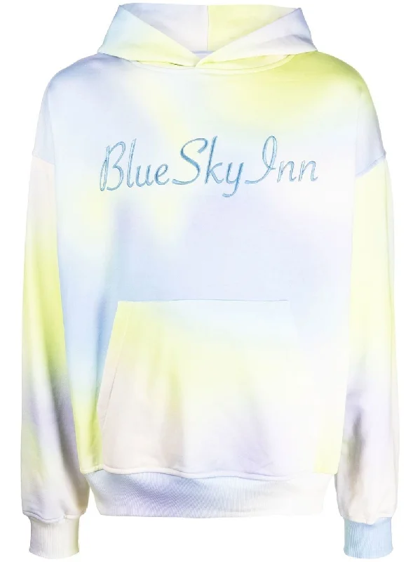 Reduced Price Logo-Embroidered Tie Dye Hoodie