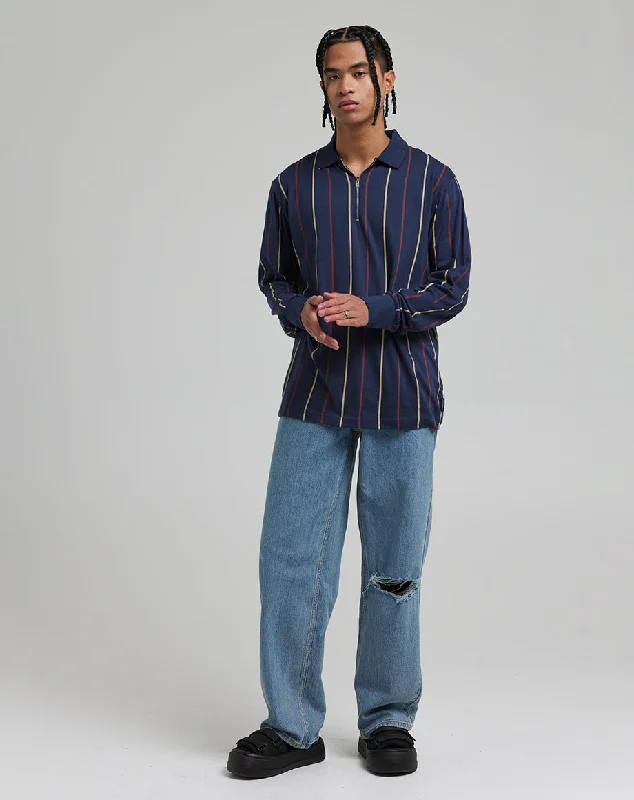 Get It Before It’s Gone MAGNOLIA MEN'S LONG SLEEVED POLO NECK | NAVY