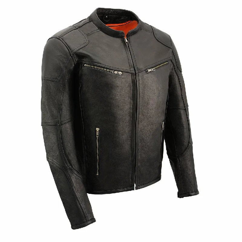 Can't Resist Milwaukee Leather MLM1502 Men's Black 'Cool-Tec' Vented Leather Scooter Jacket Can't Resist Milwaukee Leather MLM1502 Men's Black 'Cool-Tec' Vented Leather Scooter Jacket