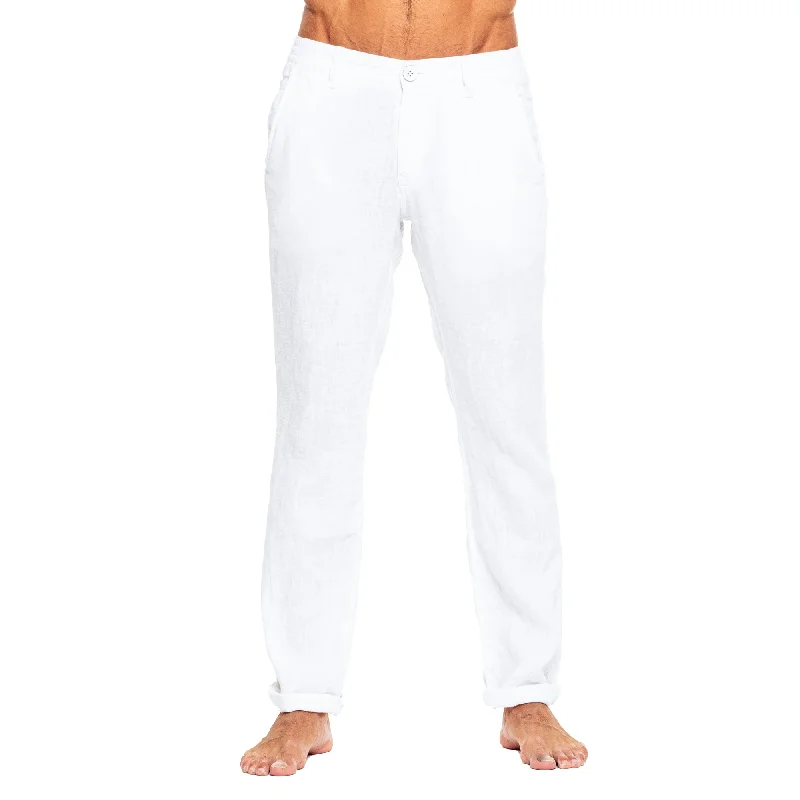 Weekend Savings Galore Linen Slim Fit Pants - White