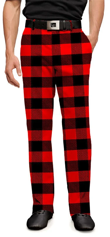 While Supplies Last Loudmouth Golf: Mens Pants - Red & Black Lumberjack Buffalo Check