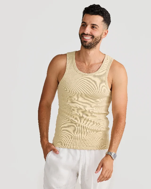 Huge Savings Rib Singlet Sand