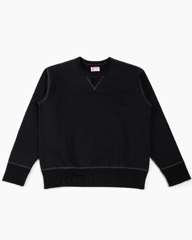 The Best Prices The Real McCoy's MC18114 12oz. Crewneck Sweatshirt Black