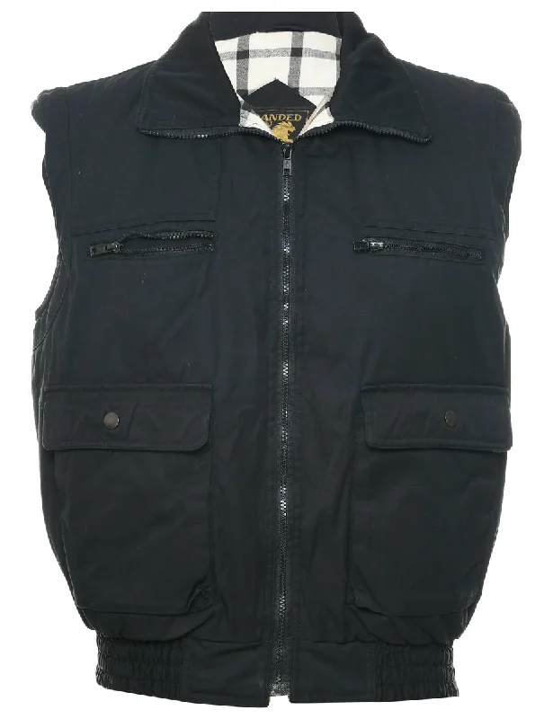 Amazing Deals Utilitarian Black Waistcoat - L
