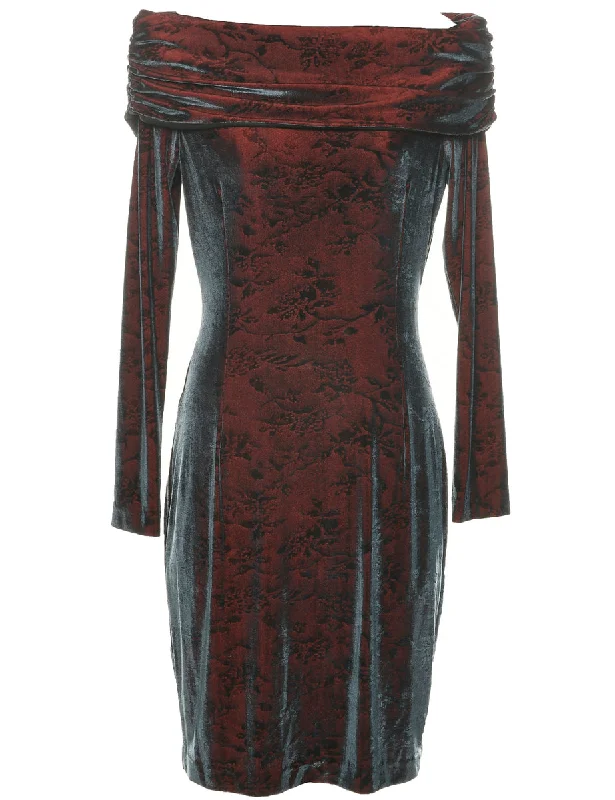 Price Buster Velvet Evening Dress - M