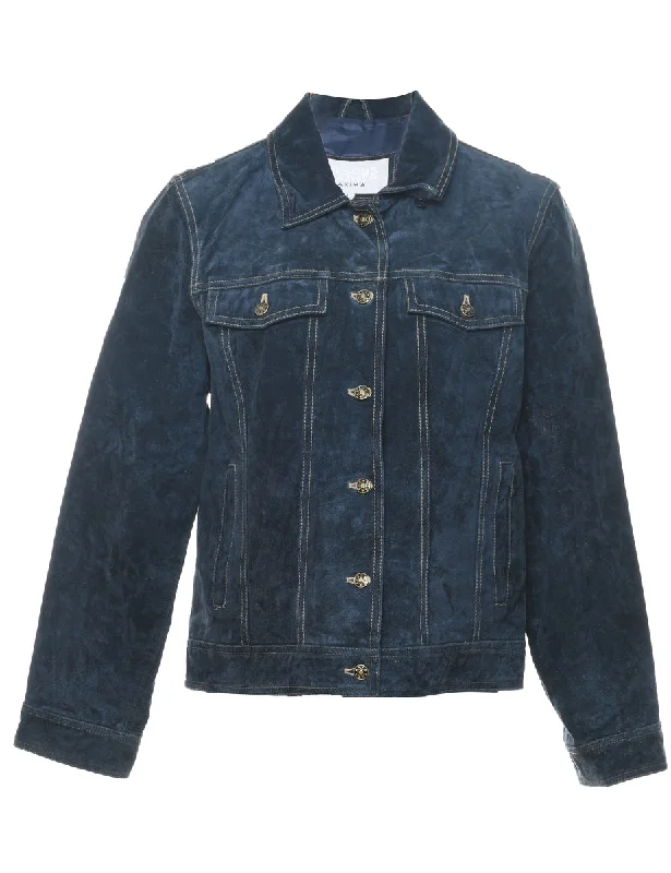Low Price Wilson Suede Navy Contrast Stitch Jacket - M
