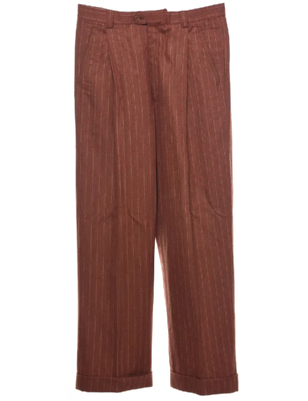 Major Savings Wool Striped Pattern Trousers - W33 L31