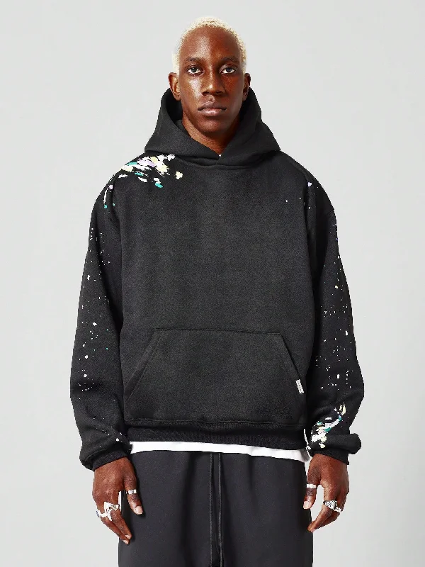 Discount Extravaganza Overhead Hoodie With Paint Print
