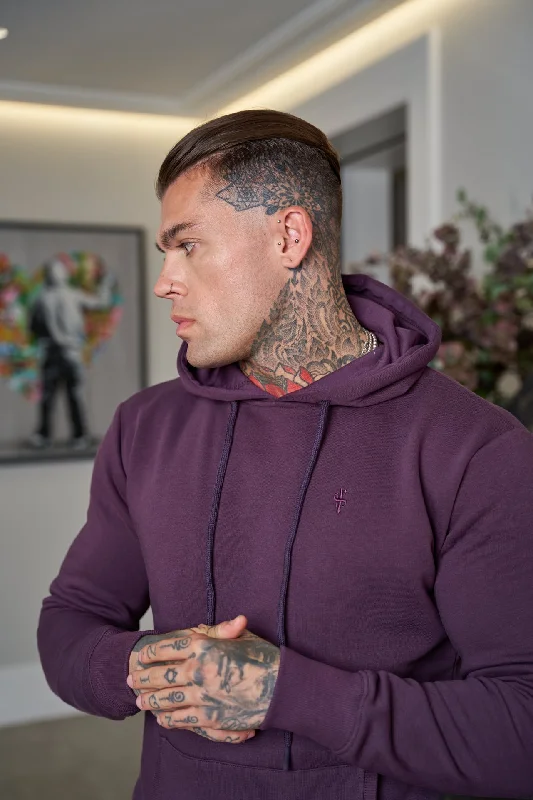 Closeout Sale Father Sons Plum Kangaroo Hoodie Top with FS Embroidery - FSH703
