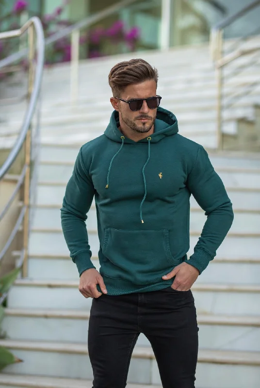 Cash Savings Father Sons Forest Green & Gold Overhead Hoodie Jumper - FSH548