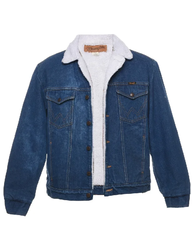 Can't Be Beat Wrangler Shearling Denim Jacket - M