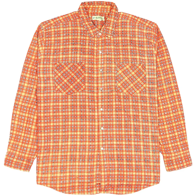 Flash Sale Haband Checkered Flannel Shirt Orange Yellow