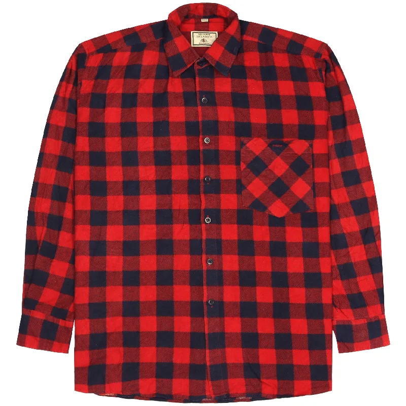 Instant Savings Giuseppe Diclassico Checkered Flannel Shirt Red Black