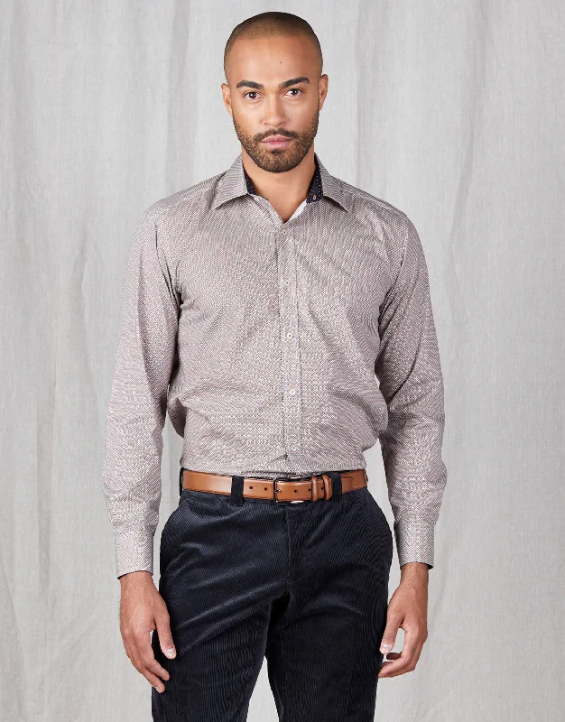 Weekend Deal Barbican Gold & Navy Geo Print Shirt