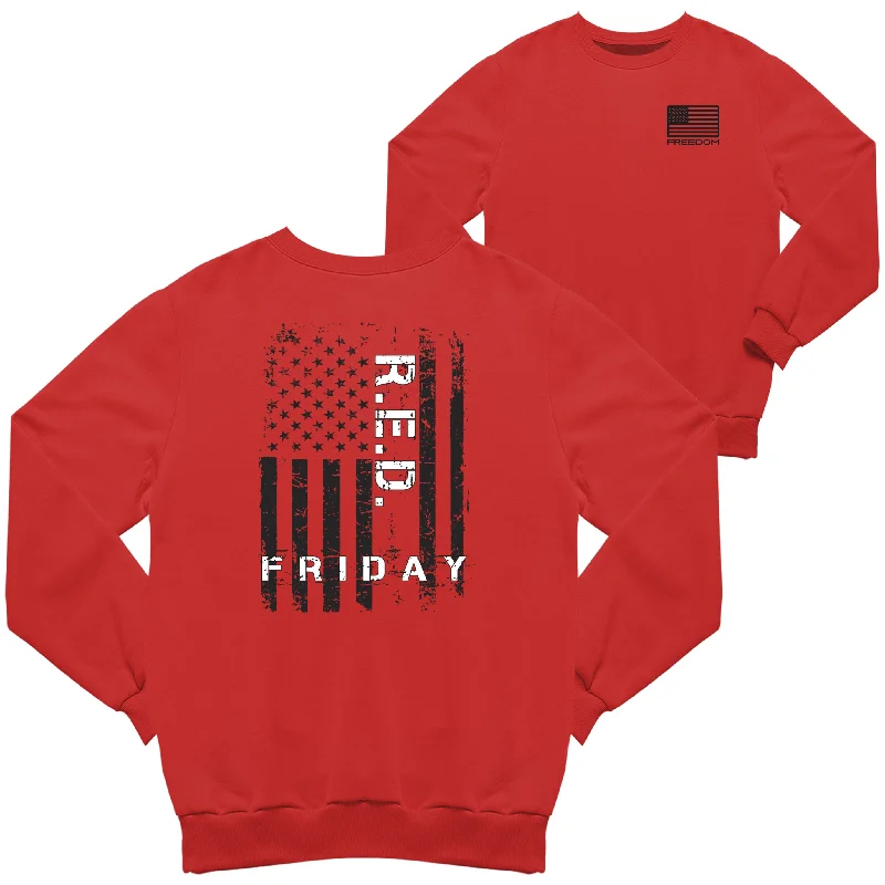 Weekend Sale: Don't Miss Out R.E.D Friday Freedom Blk Flag 2-Sided Sweatshirt