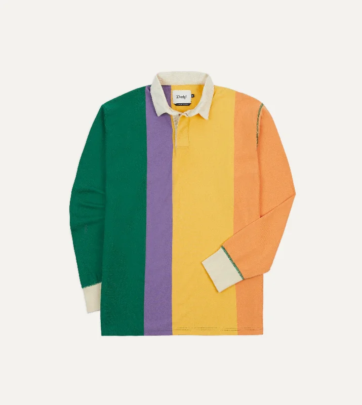 Overstock Clearance Multi Vertical Stripe Cotton Rugby Shirt