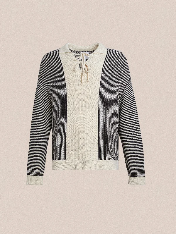 Year-End Sale Tabas Tie Knit Collared Sweater