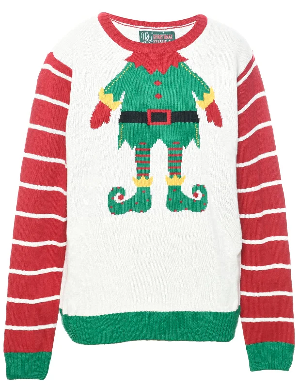 Instant Savings White Christmas Jumper - XL