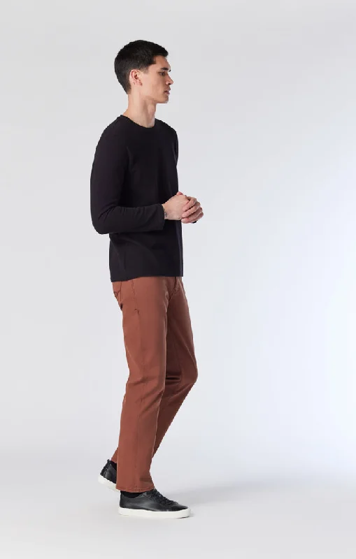 Act Fast ZACH STRAIGHT LEG PANTS IN DOWNTOWN BROWN TWILL