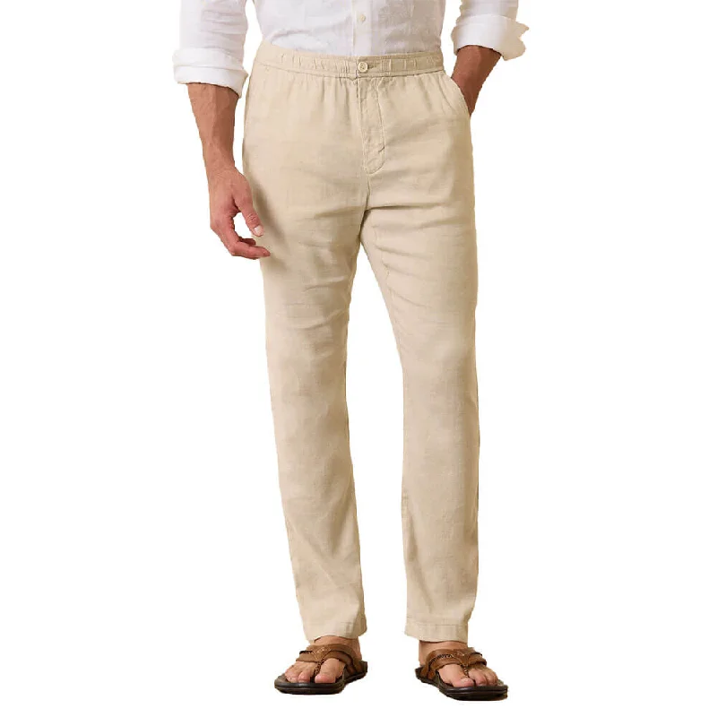 Weekend Savings Bonanza Tommy Bahama Beach Coast Linen Blend Elastic Pull On Pants - Stone Khaki*