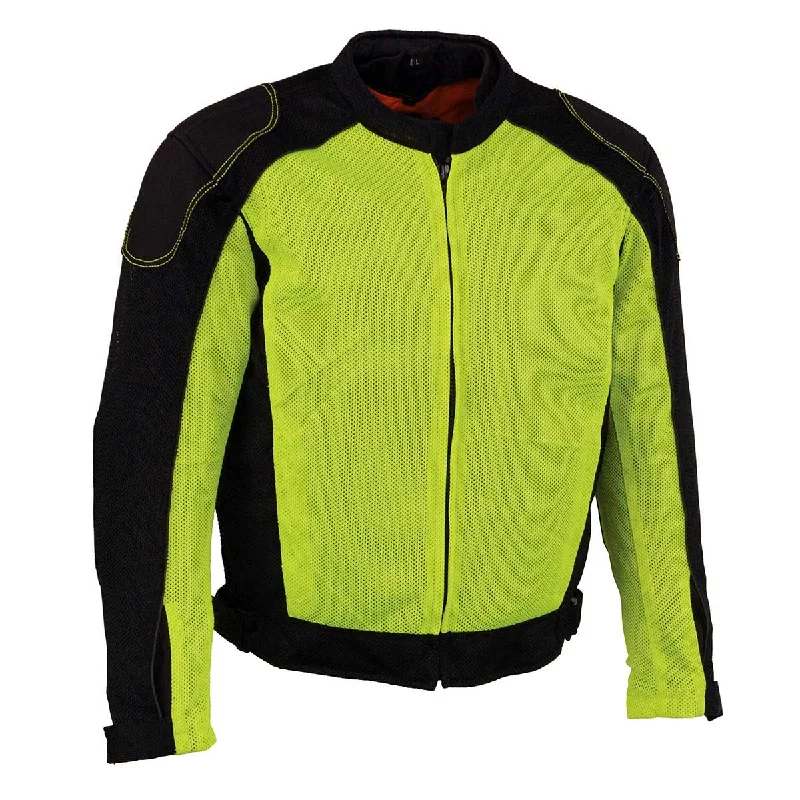 Don't Miss Out Milwaukee Leather MPM1790 Men's Black and Neon Green Hi Vis Mesh Racer Armored Jacket with Removable Rain Jacket Don't Miss Out Milwaukee Leather MPM1790 Men's Black and Neon Green Hi Vis Mesh Racer Armored Jacket with Removable Rain Jacket