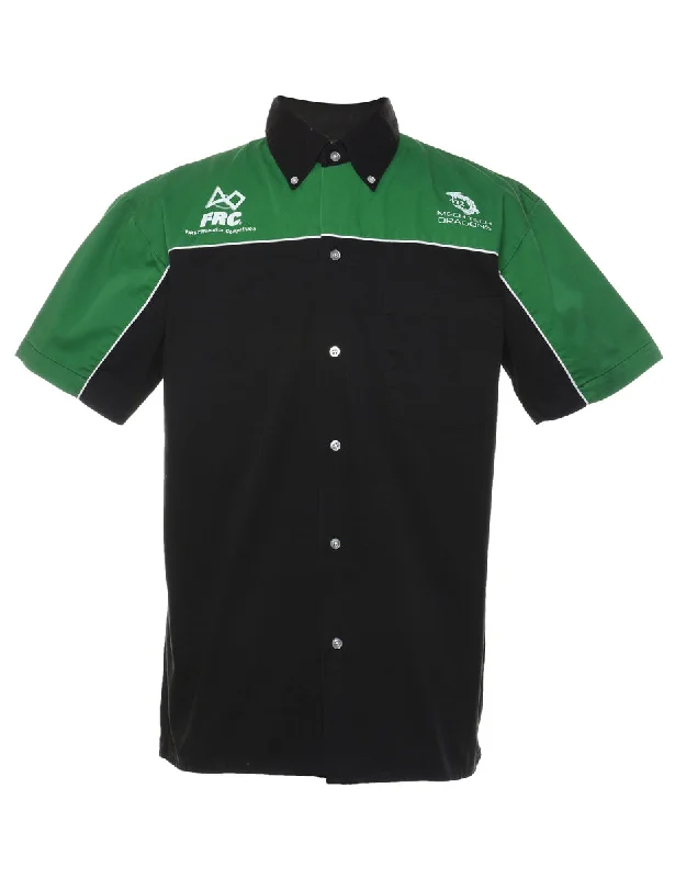 Weekend Savings Bonanza Two-Tone Green & Black Denim Shirt - M